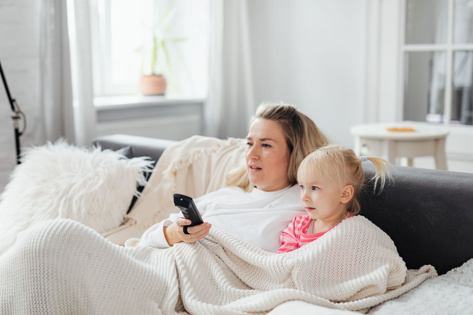 Family relaxing at home